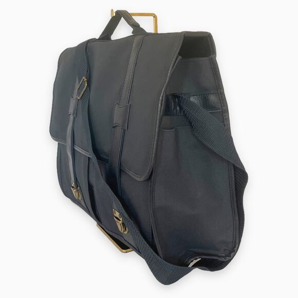 YSL Yves Saint Laurent Parfums Messenger Black Nylon Shoulder Bag Crossbody - Picture 9 of 15